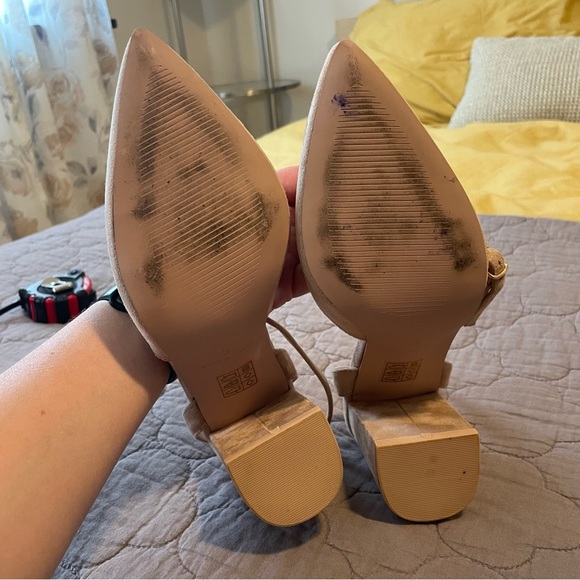 ASOS nude suede heels, wide, size 7.5 - Picture 12 of 13